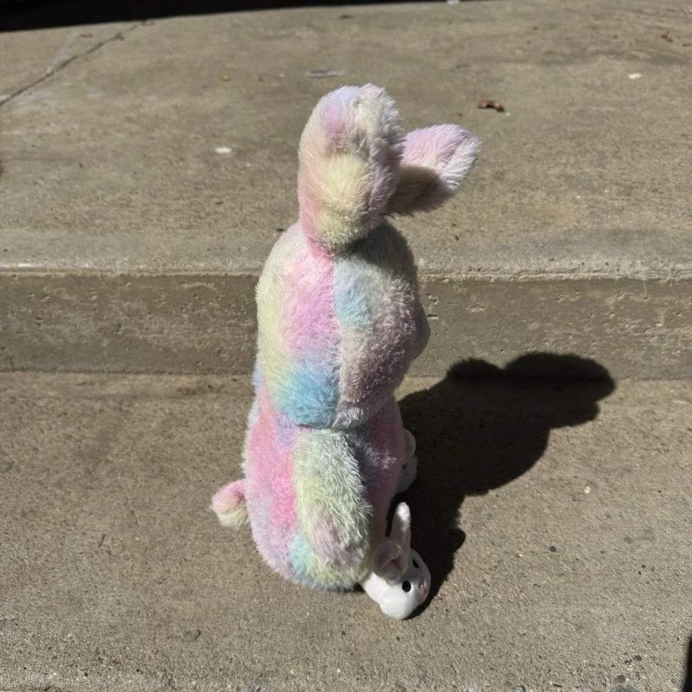 Tyedye‎ Bunny Plush Wearing Bunny Slippers Rainbow Pastel